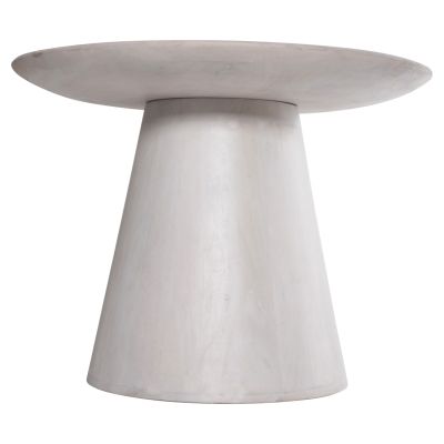 COFFEE TABLE ROUND ROSS HM9709 SOLID MANGO WOOD IN WHITE Φ60x45Hcm.