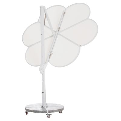 Чадър с гранит основа Флауър бял цвят