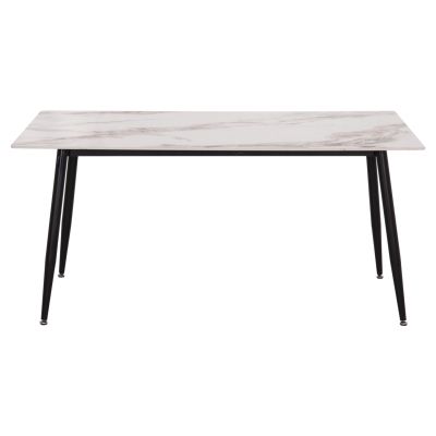 DINING TABLE RAVEN HM18150.04 CERAMIC TOP IN WHITE/BROWN MARBLE LOOK 160x80x74Hcm.