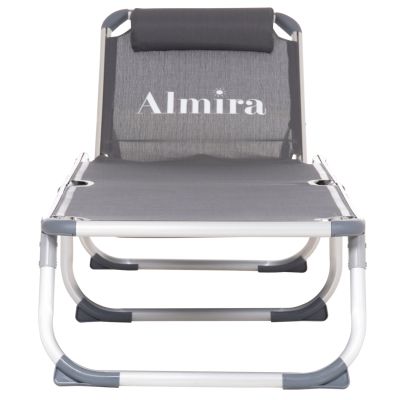 BEACH SUNBED HEAVY DUTY ALUMINUM ALMIRA HM5054.10 GREY TEXTILENE 187x59x78Hcm.