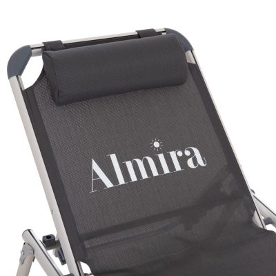 BEACH SUNBED HEAVY DUTY ALUMINUM ALMIRA HM5054.10 GREY TEXTILENE 187x59x78Hcm.