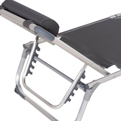 BEACH SUNBED HEAVY DUTY ALUMINUM ALMIRA HM5054.10 GREY TEXTILENE 187x59x78Hcm.