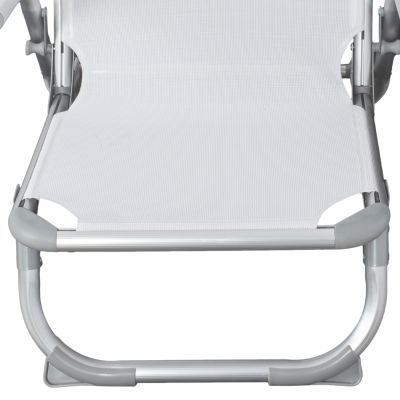 BEACH CHAIR HEAVY DUTY ALUMINUM ALMIRA HM5053.03 WHITE TEXTILENE--HIGH BACKREST 55x71x66Hcm