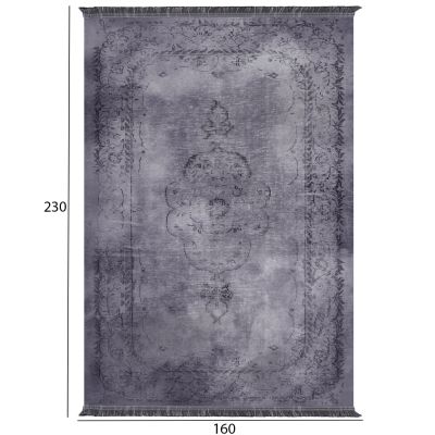 HM7675.01-GRAY, vintage carpet, JOSIANE, 160X230cm, fringes