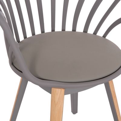 Dining chair HM8049.10 Anais Grey with wooden legs 60x53x86Η cm