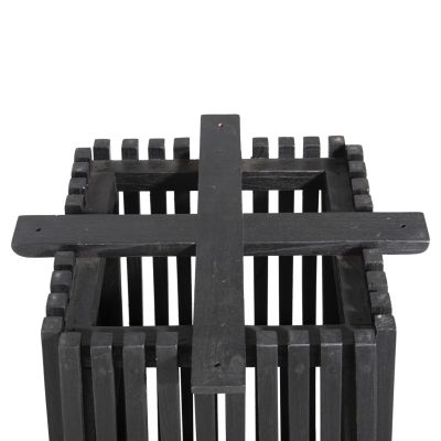 INDOOR TABLE LEGS-BASE SQUARE FRANTZ HM9460.12 MINDI WOOD IN BLACK 45x45x73Hcm.