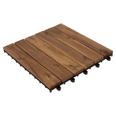 SET 10PCS SOLID ACACIA WOOD GROUND TILES HM6299-- 30x30x2.4Hcm.