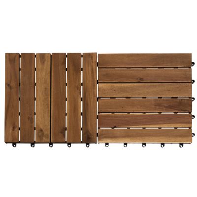 SET 10PCS SOLID ACACIA WOOD GROUND TILES HM6299-- 30x30x2.4Hcm.