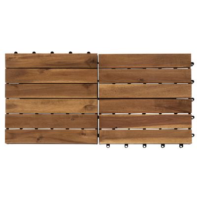 SET 10PCS SOLID ACACIA WOOD GROUND TILES HM6299-- 30x30x2.4Hcm.