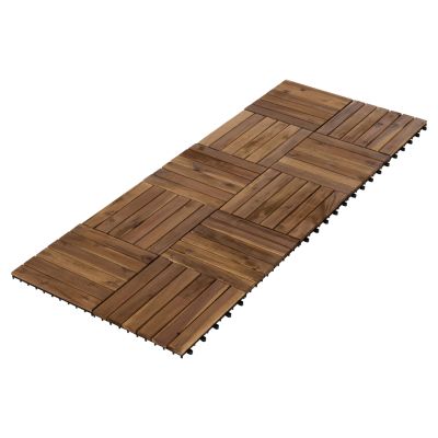 SET 10PCS SOLID ACACIA WOOD GROUND TILES HM6299-- 30x30x2.4Hcm.