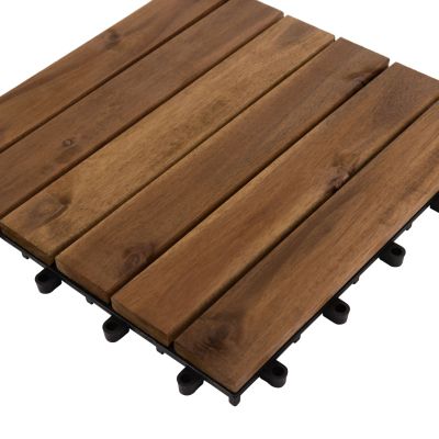 SET 10PCS SOLID ACACIA WOOD GROUND TILES HM6299-- 30x30x2.4Hcm.