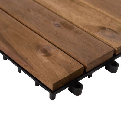 SET 10PCS SOLID ACACIA WOOD GROUND TILES HM6299-- 30x30x2.4Hcm.