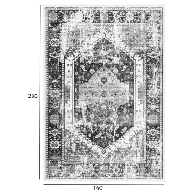 HM7675.11 160X230cm, JOSIANE, GREY-WHITE, VINTAGE, FRINGES