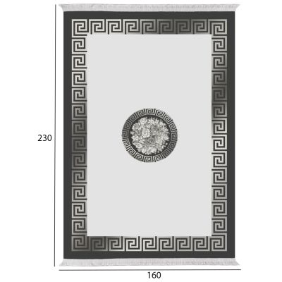 LIVING ROOM CARPET WITH FRINGES JOSIANE HM7675.35 GREY-BLACK 160X230