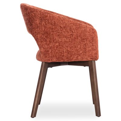 Dining Chair Empire SM18103 Orange fabric-Ashwood legs in Walnut color 55x54x78Hcm.