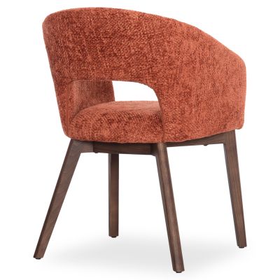 Dining Chair Empire SM18103 Orange fabric-Ashwood legs in Walnut color 55x54x78Hcm.