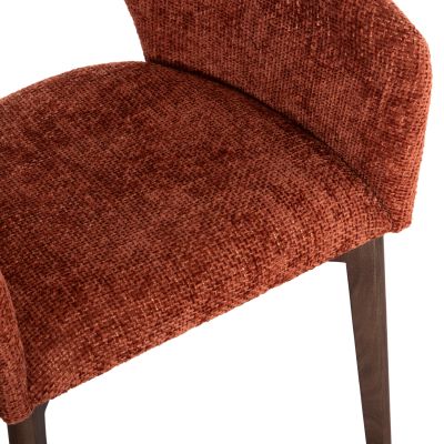 Dining Chair Empire SM18103 Orange fabric-Ashwood legs in Walnut color 55x54x78Hcm.