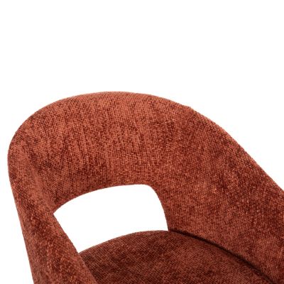 Dining Chair Empire SM18103 Orange fabric-Ashwood legs in Walnut color 55x54x78Hcm.