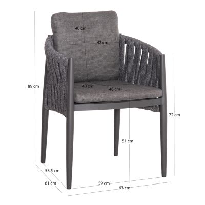 Кресло Квен - цвят тъмно сив