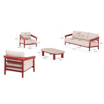 Сет Утопия цвят червен-бежов