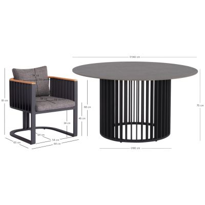 Трапезен сет Итърнити - антрацит