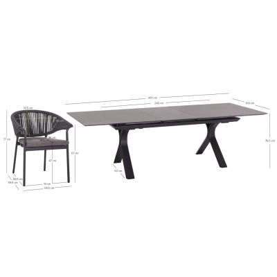 Трапезен комплект Андромеда синтерован камък сив цвят