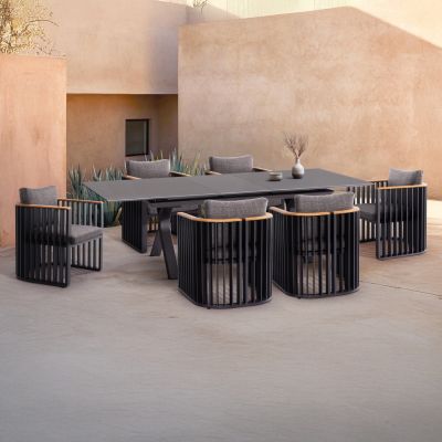 Трапезен сет Андромеда (L) синтерован камък сив цвят