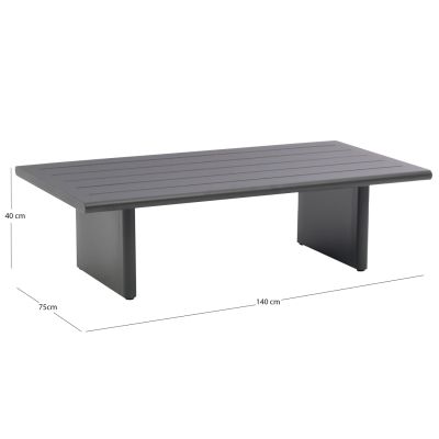 ΤΡΑΠΕΖΙ ΜΕΣΗΣ ΟΡΘΟΓΩΝΙΟ DECCARD SM6463.01 ΣΚΟΥΡΟ ΓΚΡΙ ΑΛΟΥΜΙΝΙΟ 140x75x40Υεκ