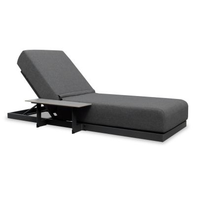 ПРОФЕСИОНАЛЕН ШЕЗЛОНГ С МРАМОРНА МАСА SUBLIME - СИВ АЛУМИНИЙ И СИНТЕРОВАН КАМЪК 193x69x26В