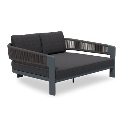 ДВОЕН DAYBED BARON -  DARK GREY ALUMINUM-БЕЖОВО -ВЪЖЕВО-ОЛЕФИН 168x143x70В