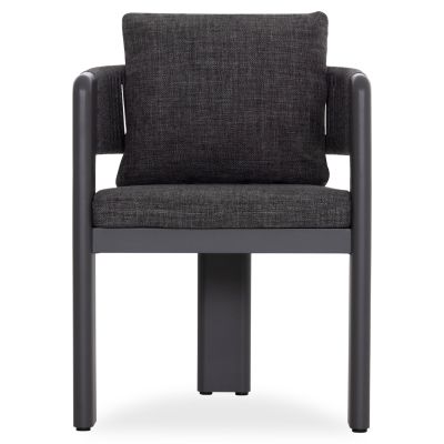 DINING CHAIR BARON SM6482.01 ALUMINUM - ROPE - OLEFIN FABRIC IN DARK GREY 59x59x73.5H