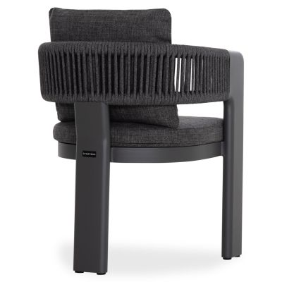 DINING CHAIR BARON SM6482.01 ALUMINUM - ROPE - OLEFIN FABRIC IN DARK GREY 59x59x73.5H