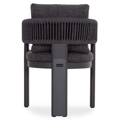 DINING CHAIR BARON SM6482.01 ALUMINUM - ROPE - OLEFIN FABRIC IN DARK GREY 59x59x73.5H