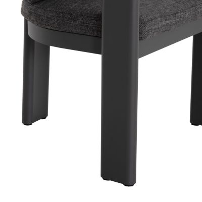 DINING CHAIR BARON SM6482.01 ALUMINUM - ROPE - OLEFIN FABRIC IN DARK GREY 59x59x73.5H