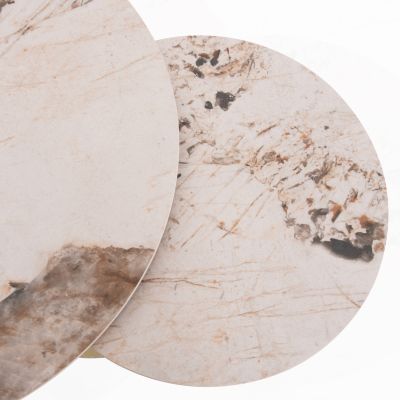 COFFEE TABLE ROUND ROTATING AILLERON SM18096.02 CERAMIC TOP-METAL BASE Φ77(50)x44Hcm.