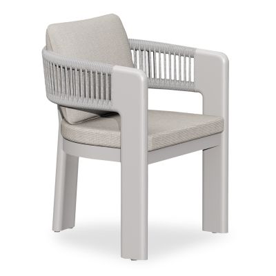 DINING CHAIR BARON SM6482.04 ALUMINUM - ROPE - OLEFIN FABRIC IN BEIGE 59x59x73.5H