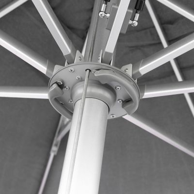 PROFESSIONAL UMBRELLA 4x4x3.55Hm GLADELL HM6605.01 ANODIZED ALUMINUM--ACRYLIC SHADE IN GREY