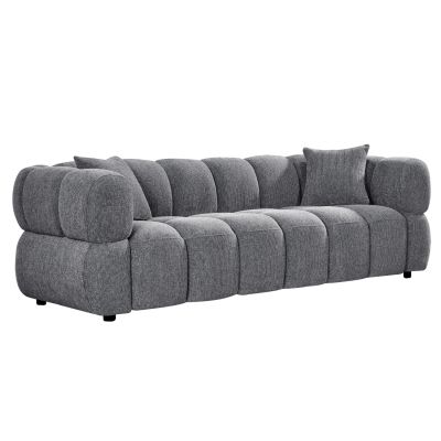 3-МЕСТЕН ​​ДИВАН НОРИКА - СИВ ДАМАСА- 228x91x72Hсм.