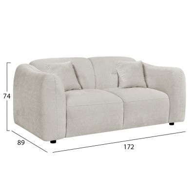 ДВУМЕСЕН ДИВАН JUNOA -ЕКРУ ПЛАТ- 172x89x74Всм.