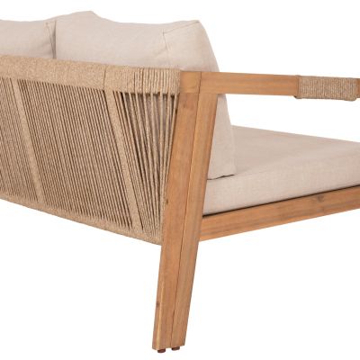 OUTDOOR LOUNGE SET 4PCS SAVANNA HM6442 ACACIA WOOD--ROPE--POLYESTER FABRIC IN BEIGE