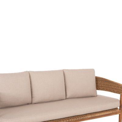 OUTDOOR LOUNGE SET 4PCS TERRA HM6449 ACACIA WOOD-ROPE--CUSHIONS IN BEIGE