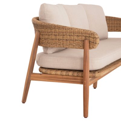 OUTDOOR LOUNGE SET 4PCS TERRA HM6449 ACACIA WOOD-ROPE--CUSHIONS IN BEIGE