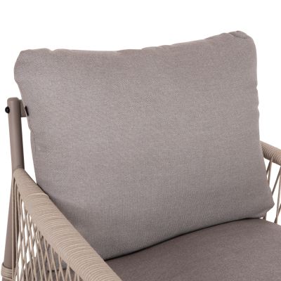 OUTDOOR LOUNGE SET 4-SEAT DEANDRA HM6507.02 CHAMPAGNE COLOR METAL--GREY CUSHIONS