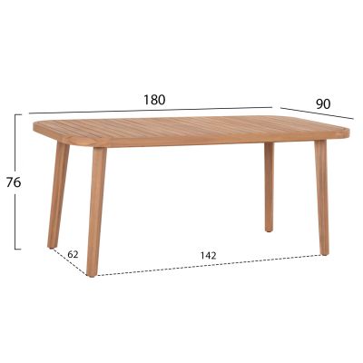 OUTDOOR DINING SET 7PCS CORT HM10908 ACACIA WOOD & ROPE IN NATURAL COLORS