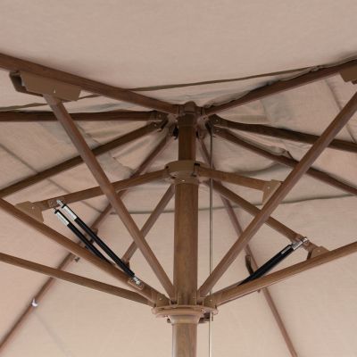 PROFESSIONAL UMBRELLA 4x4m GLADELL HM6605.02 HEAT TRANSFER ALUMINUM--ACRYLIC SHADE IN SAND BEIGE