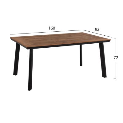 OUTDOOR DINING SET 5PCS TABER HM10824.02 ALUMINUM IN DARK GREY--POLYWOOD--P.E.ROPE IN BEIGE