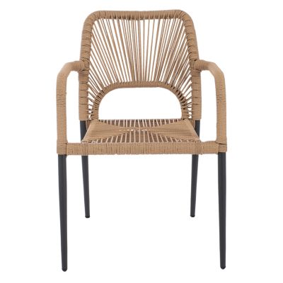 OUTDOOR DINING SET 5PCS TABER HM10824.02 ALUMINUM IN DARK GREY--POLYWOOD--P.E.ROPE IN BEIGE