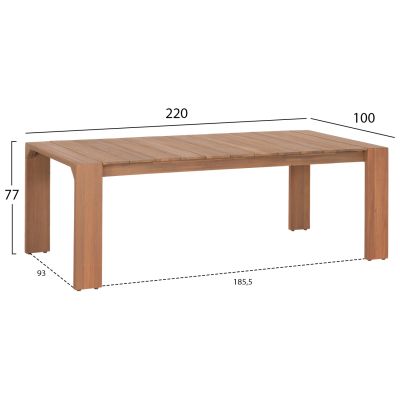 OUTDOOR DINING SET 7PCS FILEM HM10905 ACACIA WOOD IN NATURAL--CUSHION IN BEIGE