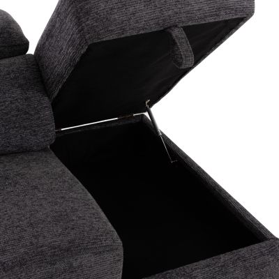 SOFA RIGHT CORNER-RECLINE & STORAGE SPACE RESTRO ΗΜ3339.01R GREY FABRIC 290x220x80Hcm.