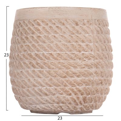 GARDEN PLANTERS ROUND SET 4PCS GARDENER HM4722 FIBERCLAY--IVORY CEMENT Φ54x54Hcm.